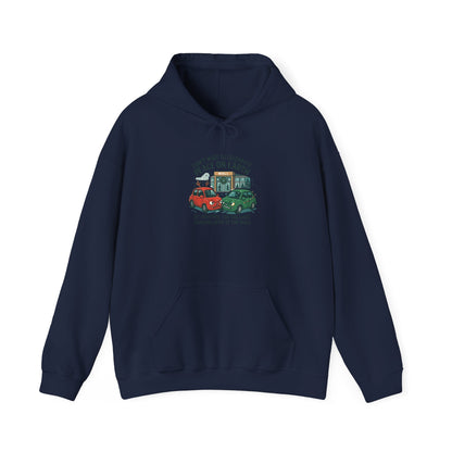 Peace on Earth Hoodie — Vintage Cars Holiday Sweatshirt