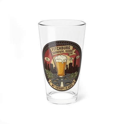 Fitchburg Pint Glass – “My Therapy is Hops” 16oz