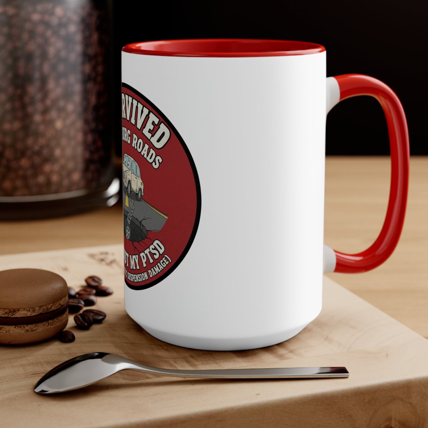 Fitchburg Roads Accent Mug — I Survived